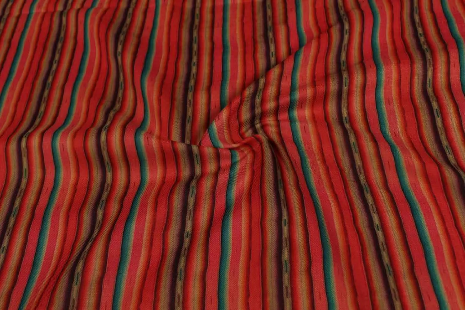 Multicolour Stripes Stripes Angora Impression Fabric