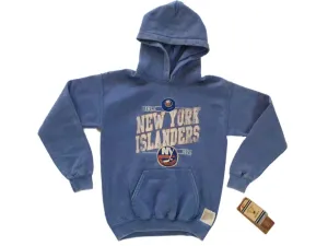 New York Islanders Retro Brand YOUTH Blue Fleece Pullover Hoodie Sweatshirt