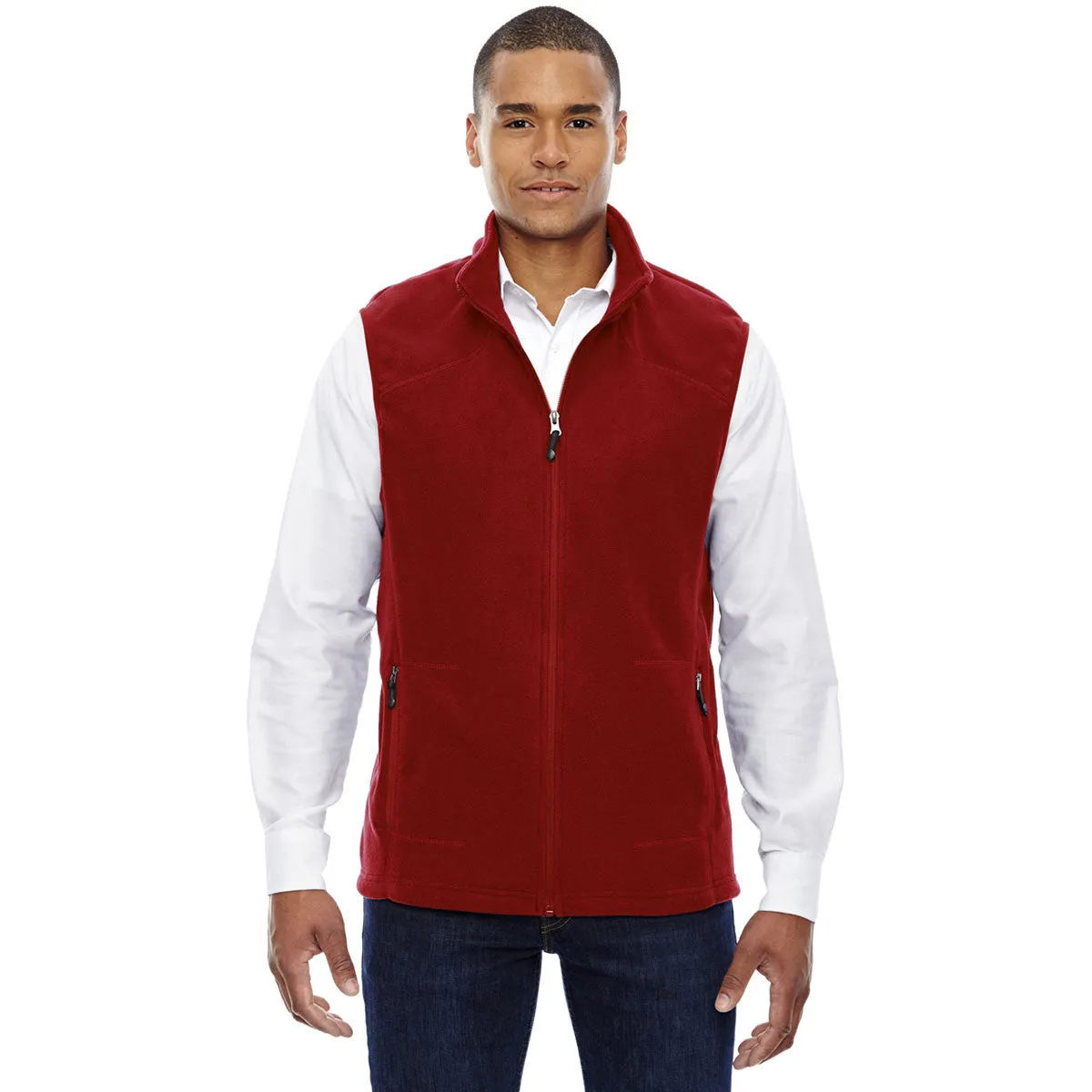 North End Men's Classic Red Voyage Fleece Vest