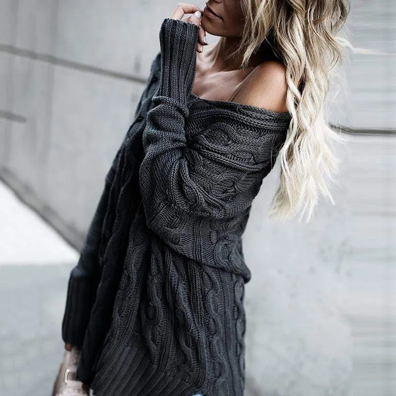 Oversized Twist Knit Sweater