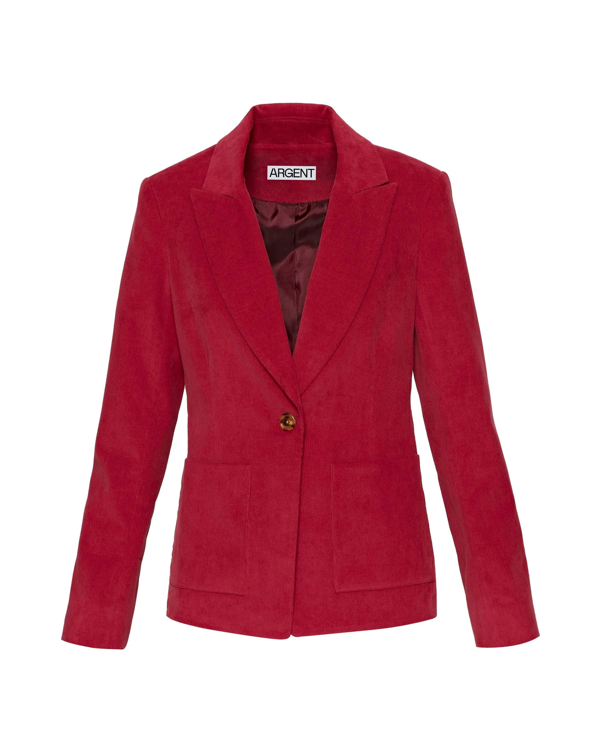 Patch Pocket Blazer in Corduroy | Raspberry