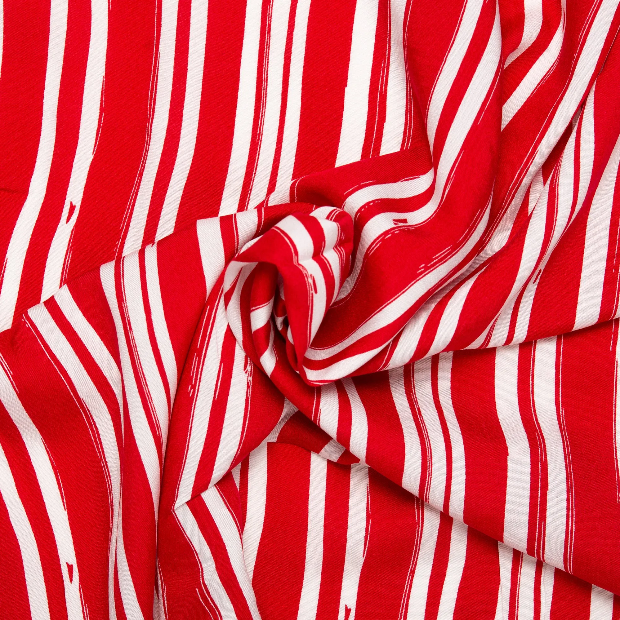 Printed rayon - ANDREA - Stripes - Red