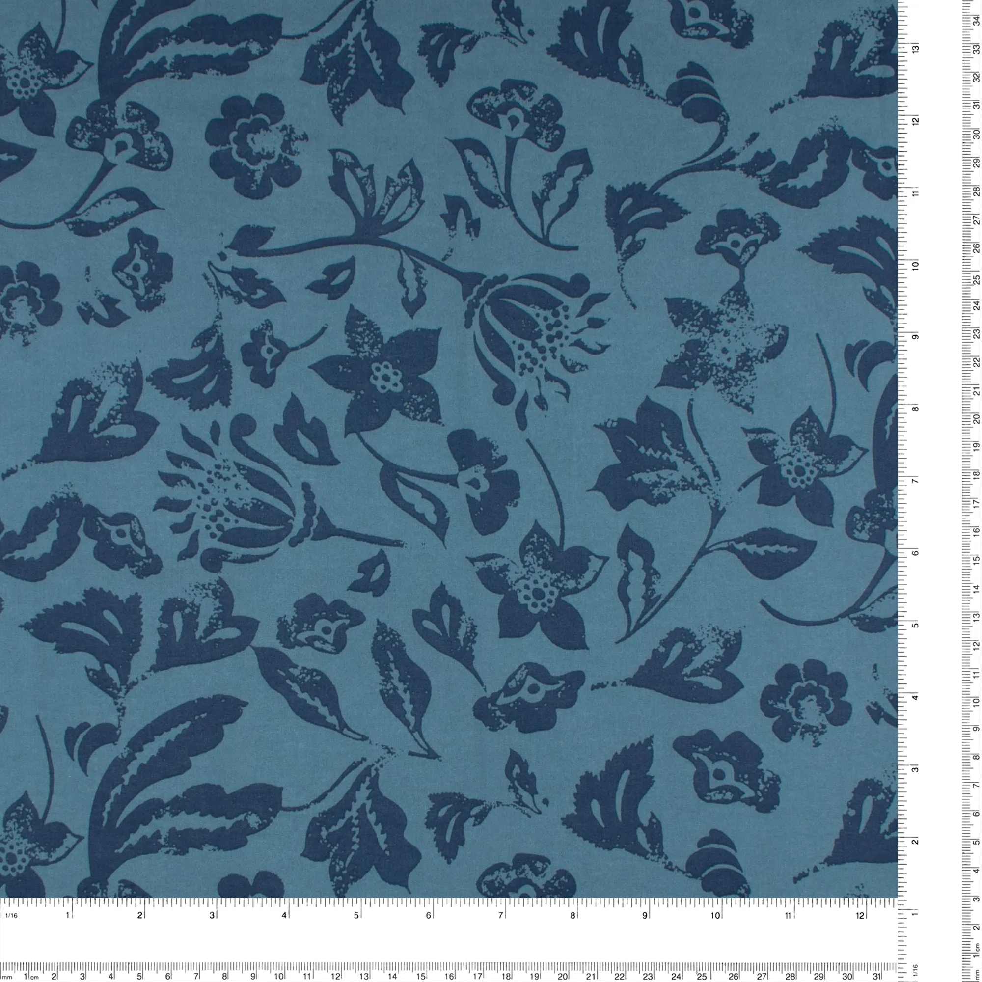 Printed Voile - SILVIA - 033 - Blue