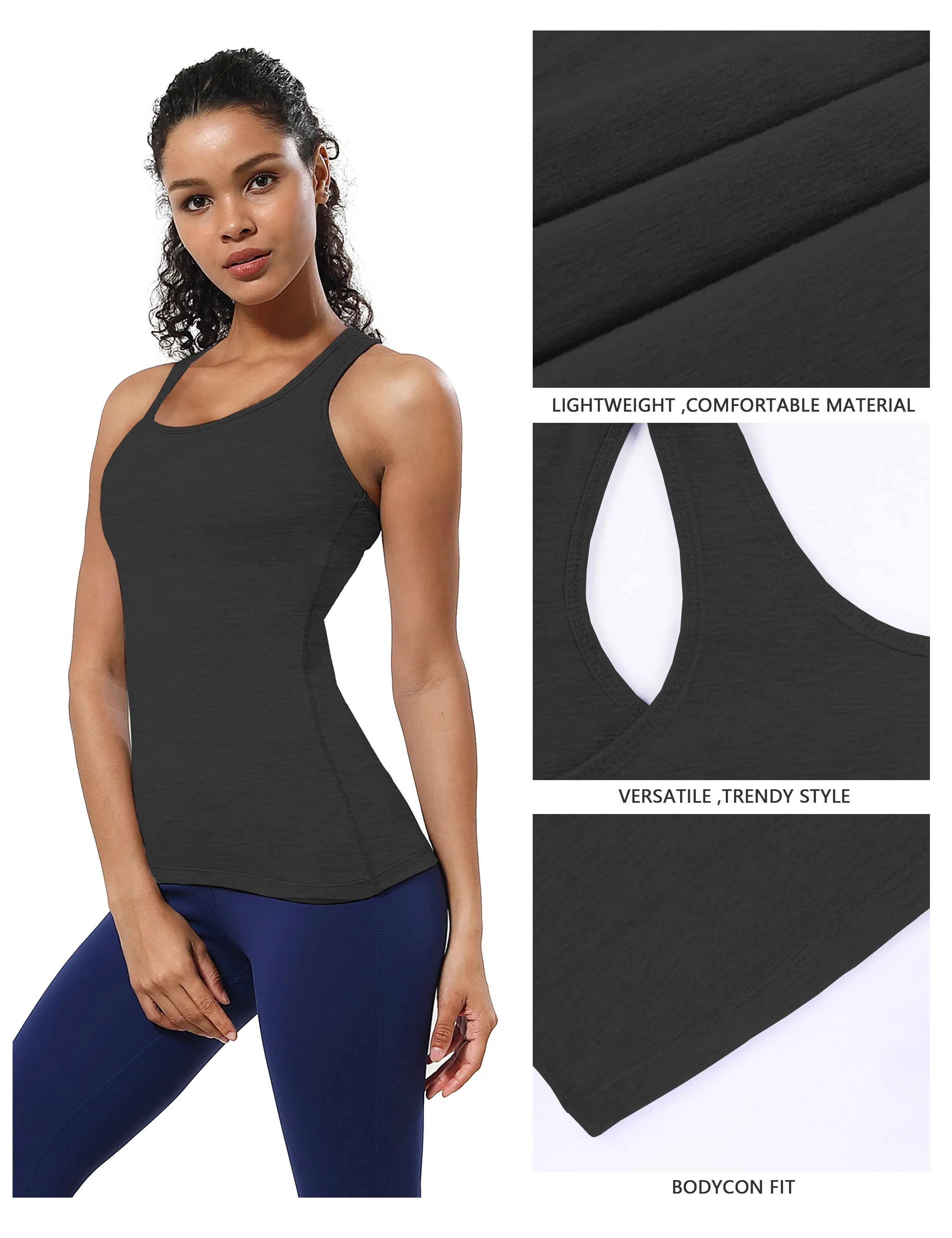 Racerback Athletic Tank Tops heathercharcoal_Biking