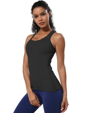 Racerback Athletic Tank Tops heathercharcoal_Biking