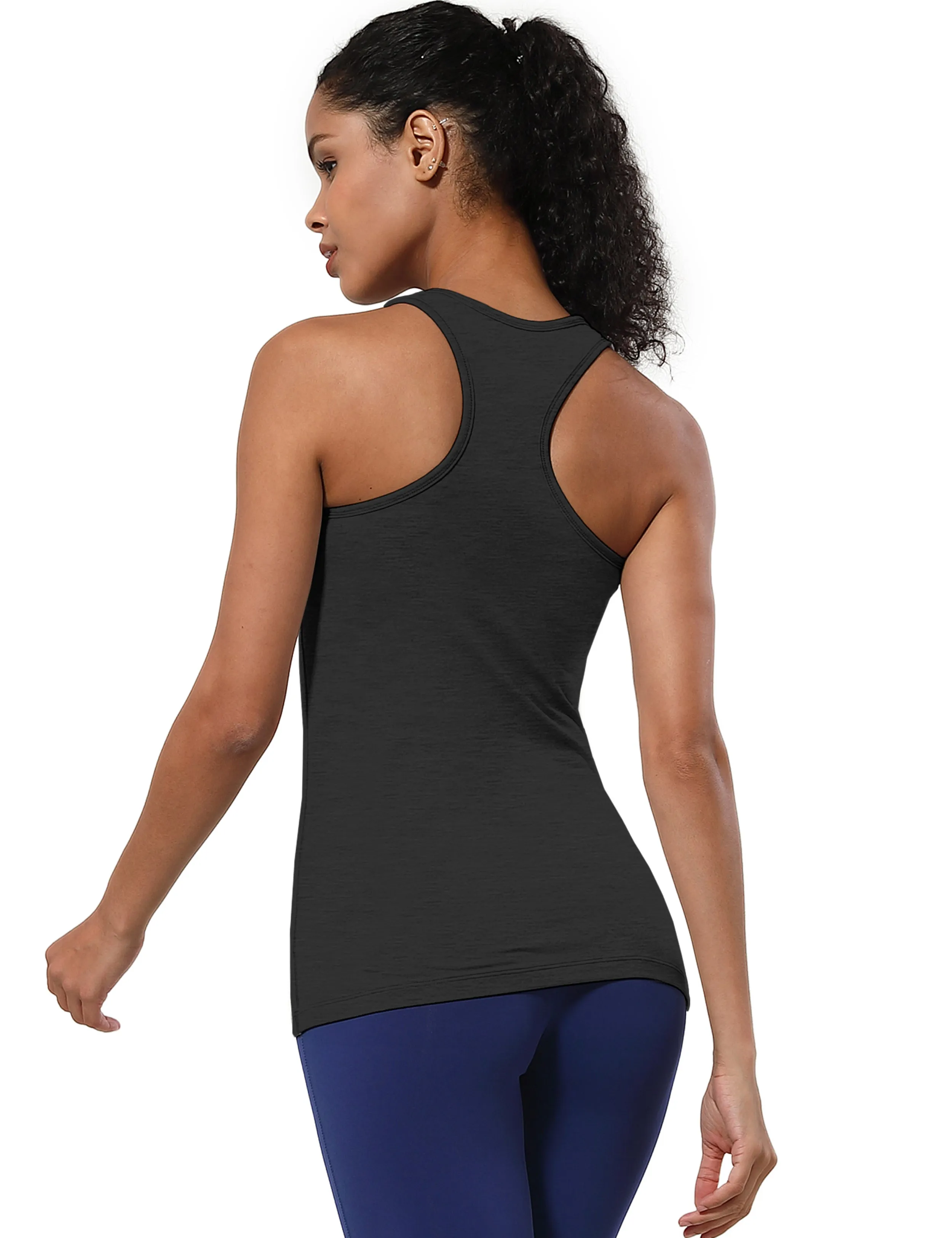 Racerback Athletic Tank Tops heathercharcoal_Biking