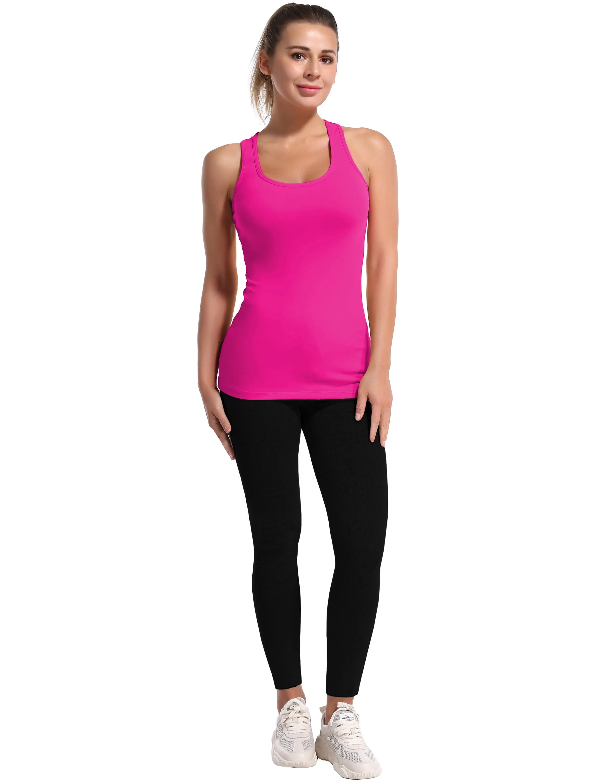 Racerback Athletic Tank Tops magenta_Biking