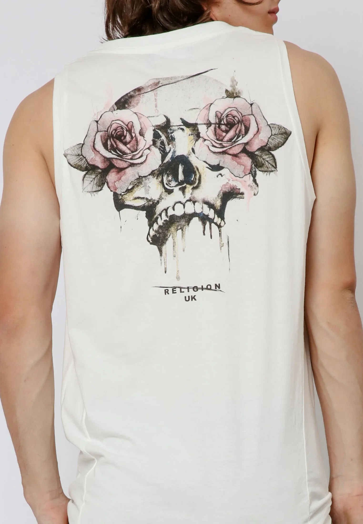 ROSES SKULL VEST OFF WHITE