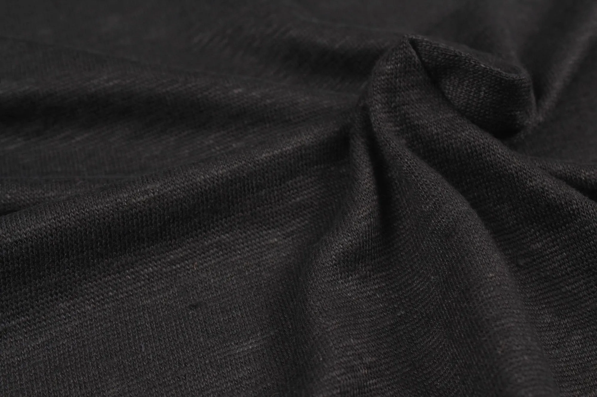 Soft Linen Single Jersey - Black