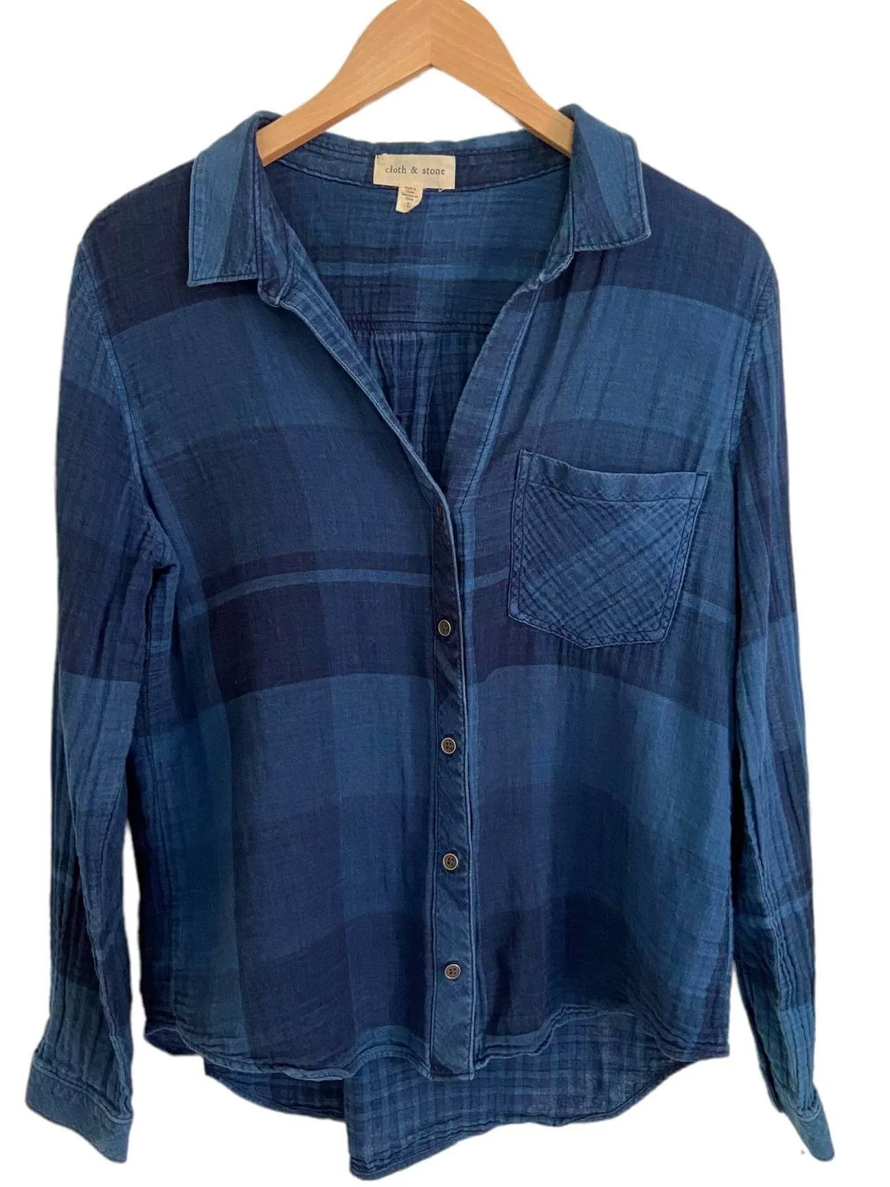 Soft Summer Blue Plaid Shirt