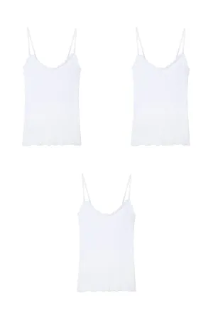 Soft V Tank Top Set of Three White