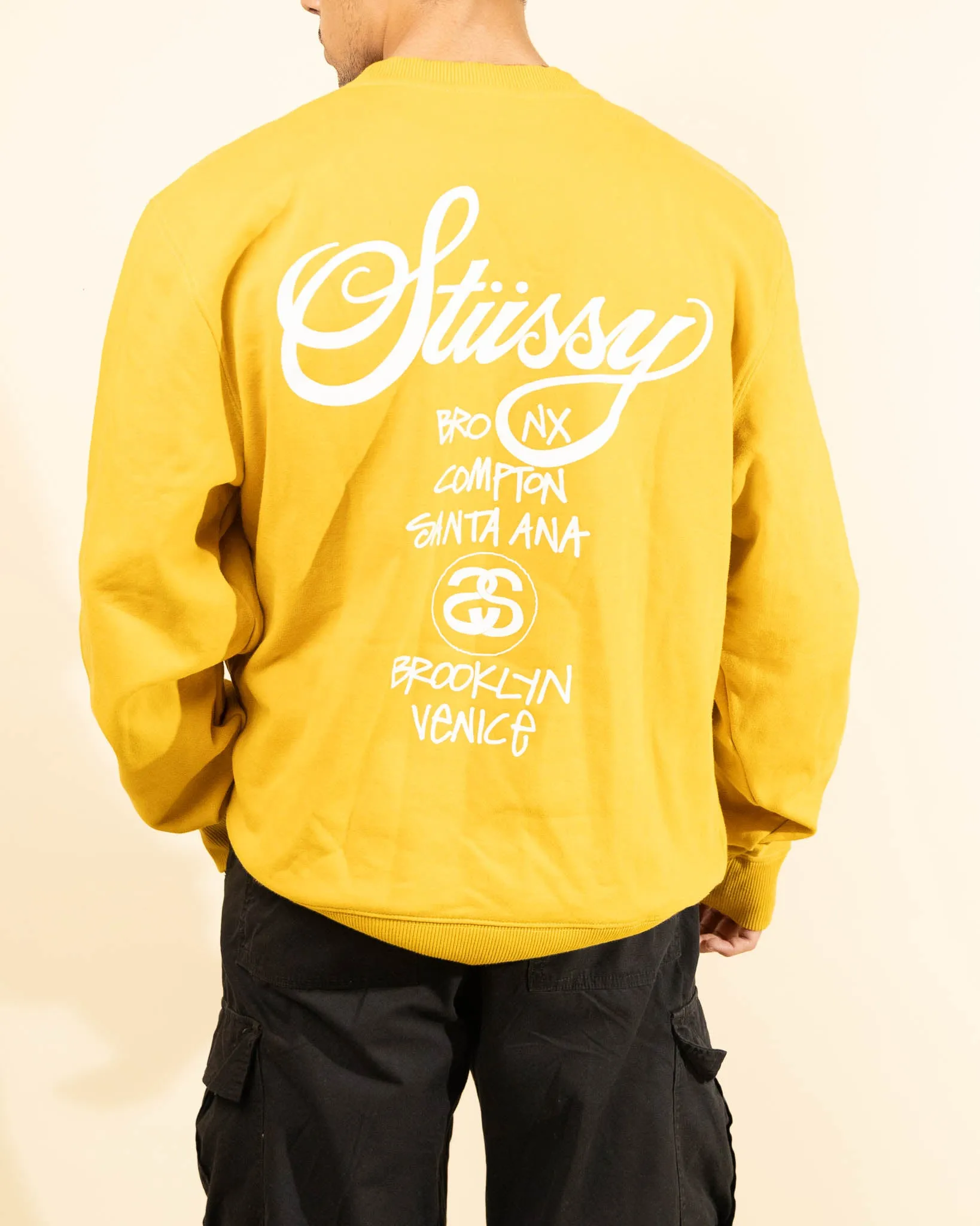 Stussy DSM World Tour Crewneck Yellow