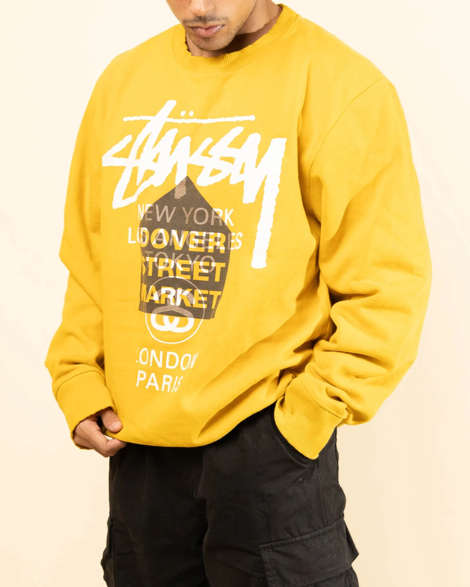 Stussy DSM World Tour Crewneck Yellow