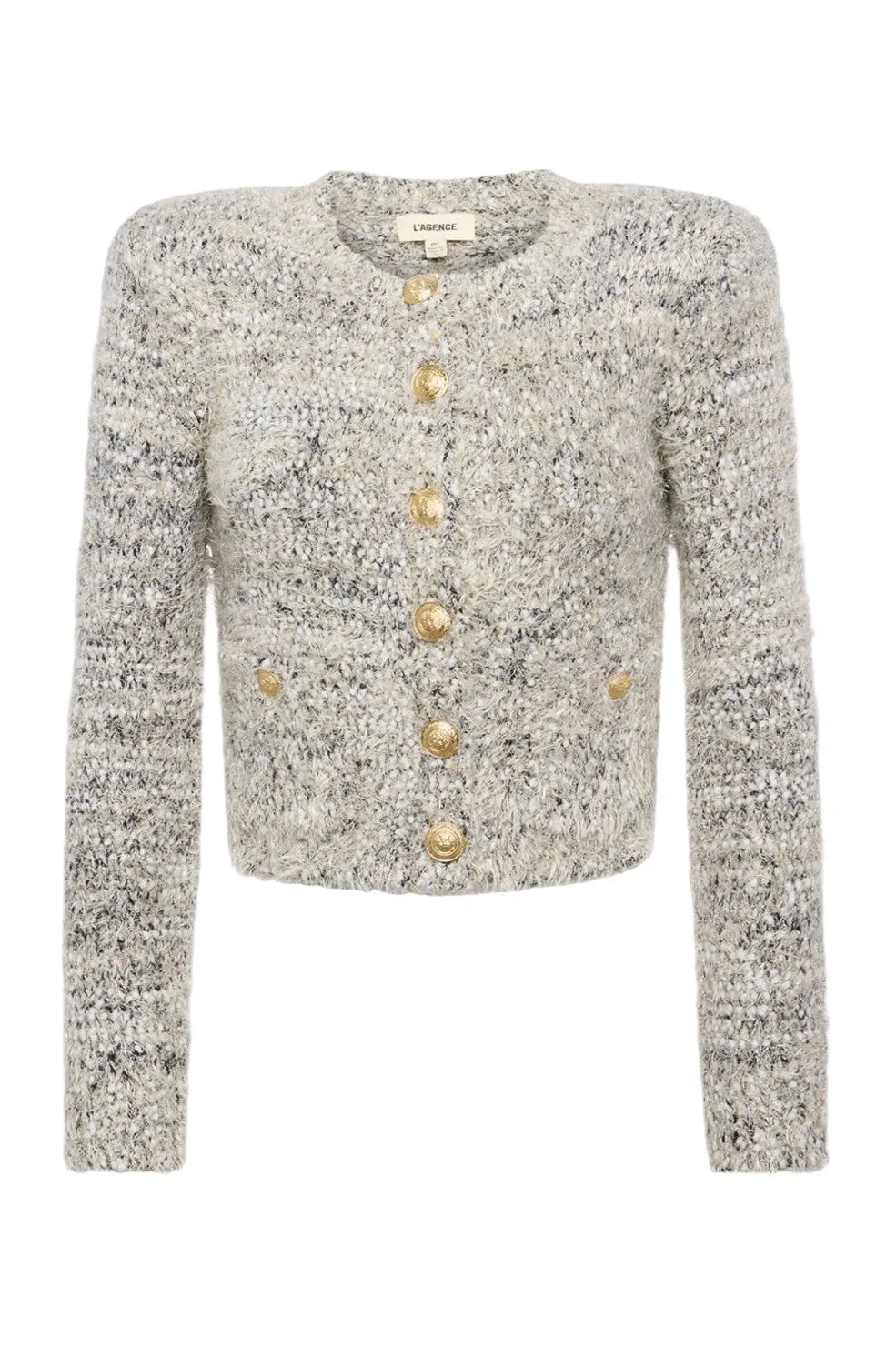 Una Knit Cardigan - Black/Ivory/Gold Multi