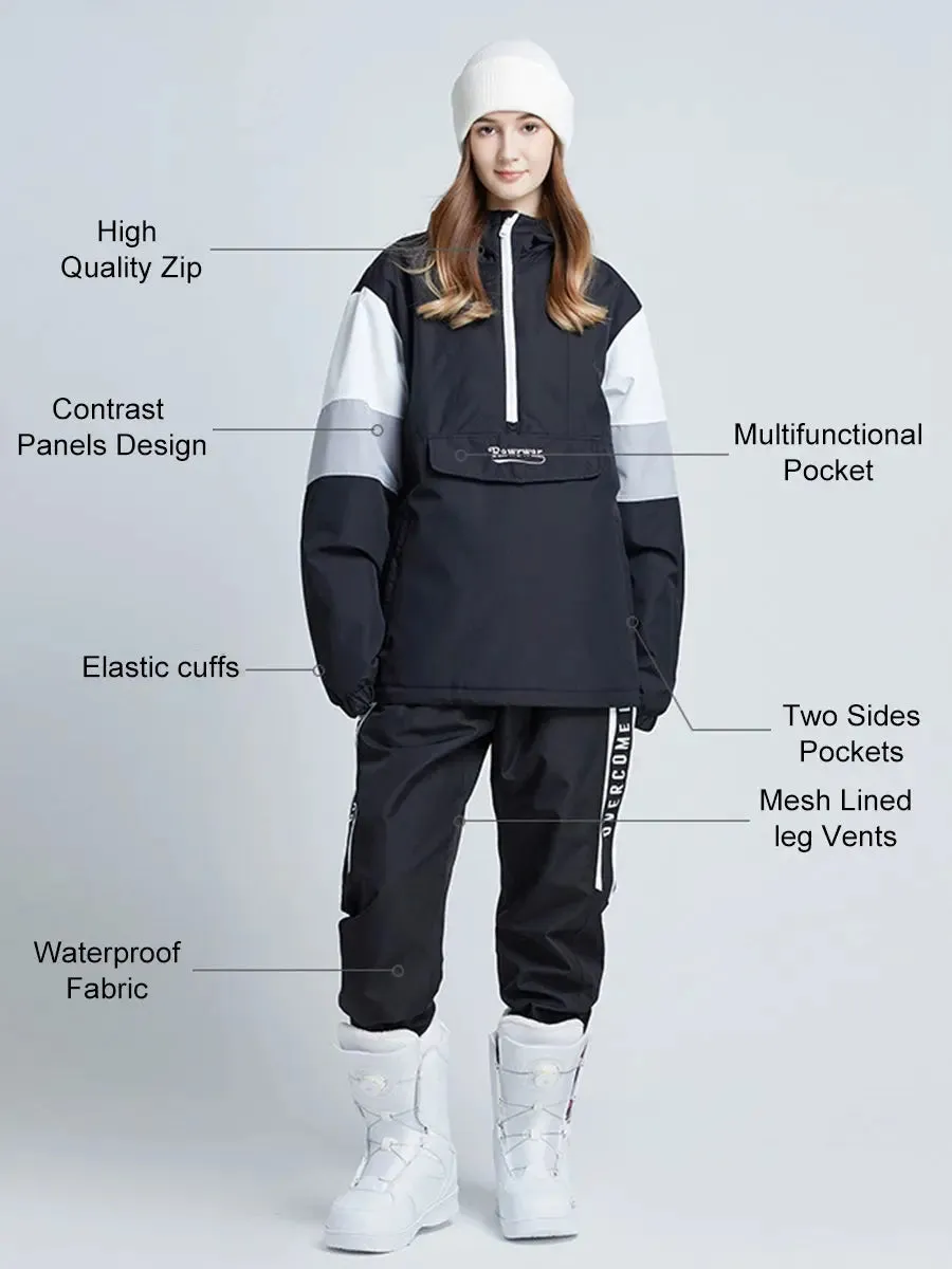 Unisex Outdoor Snowboarding Anorak Jacket & Pants Set