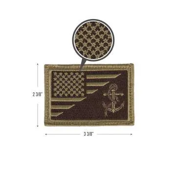 US Flag / USN Anchor Patch With Hook Back