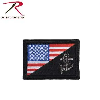 US Flag / USN Anchor Patch With Hook Back