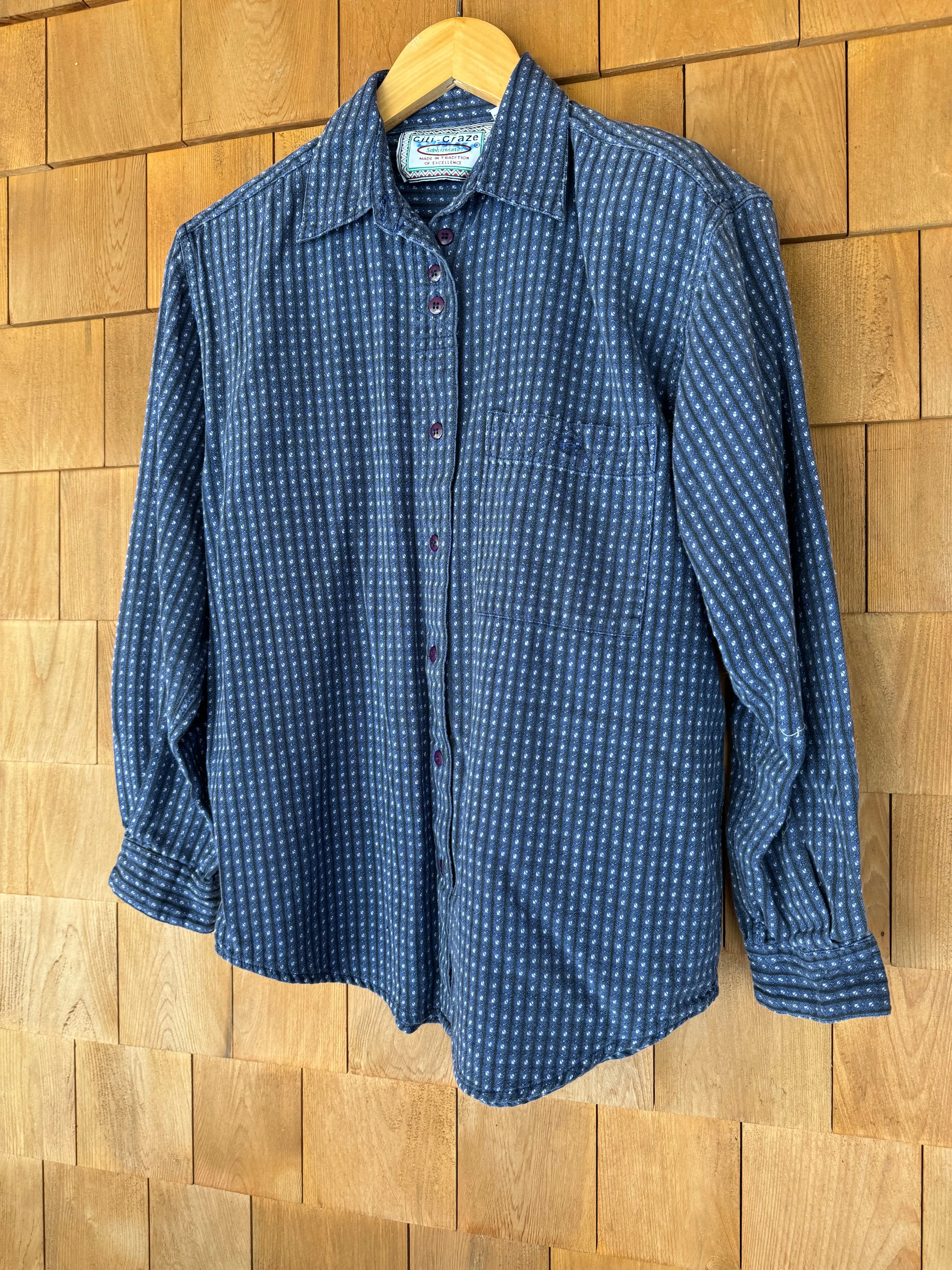 Vintage Super Soft Plaid Shirt - Blue   Black