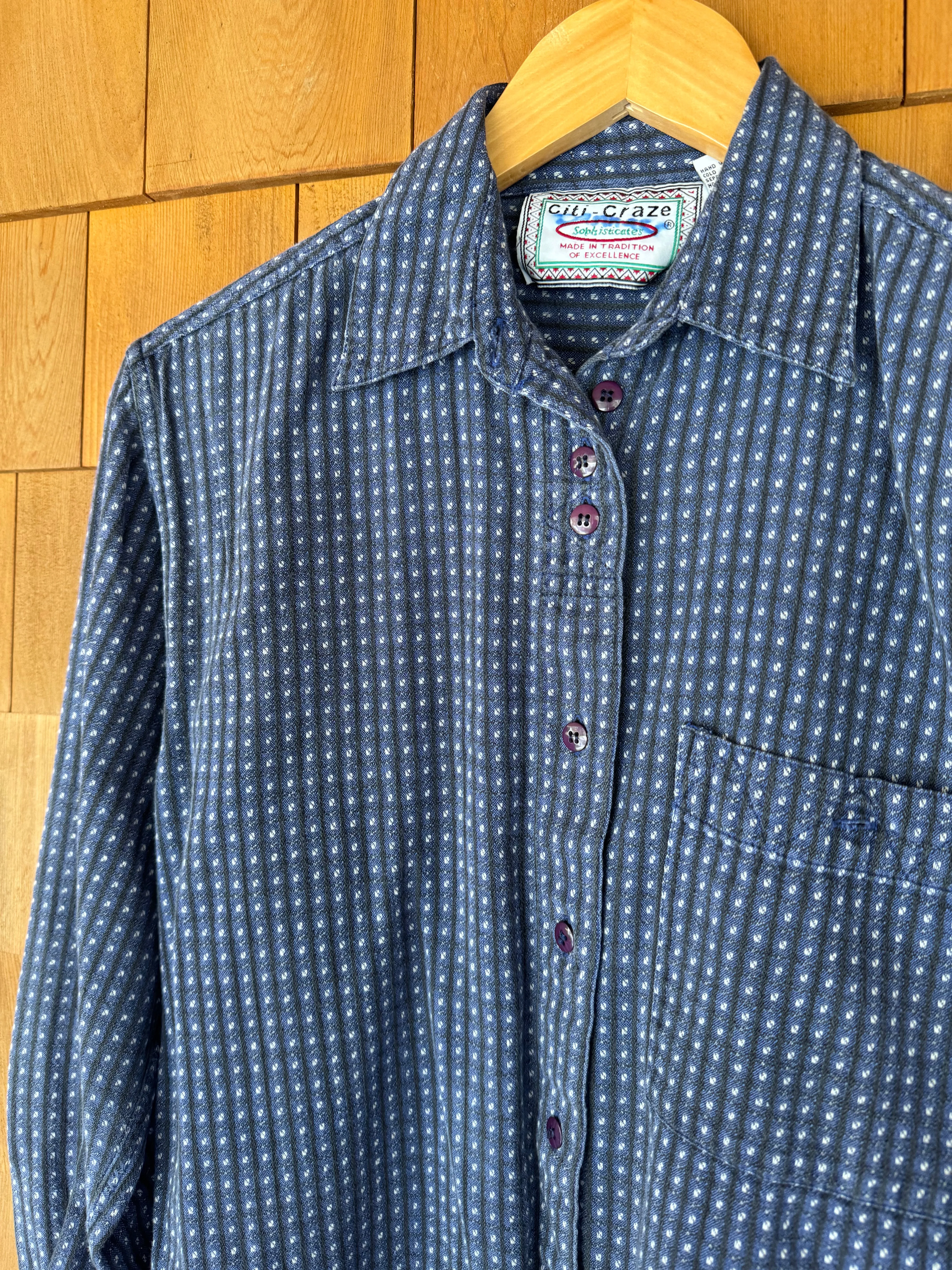 Vintage Super Soft Plaid Shirt - Blue   Black