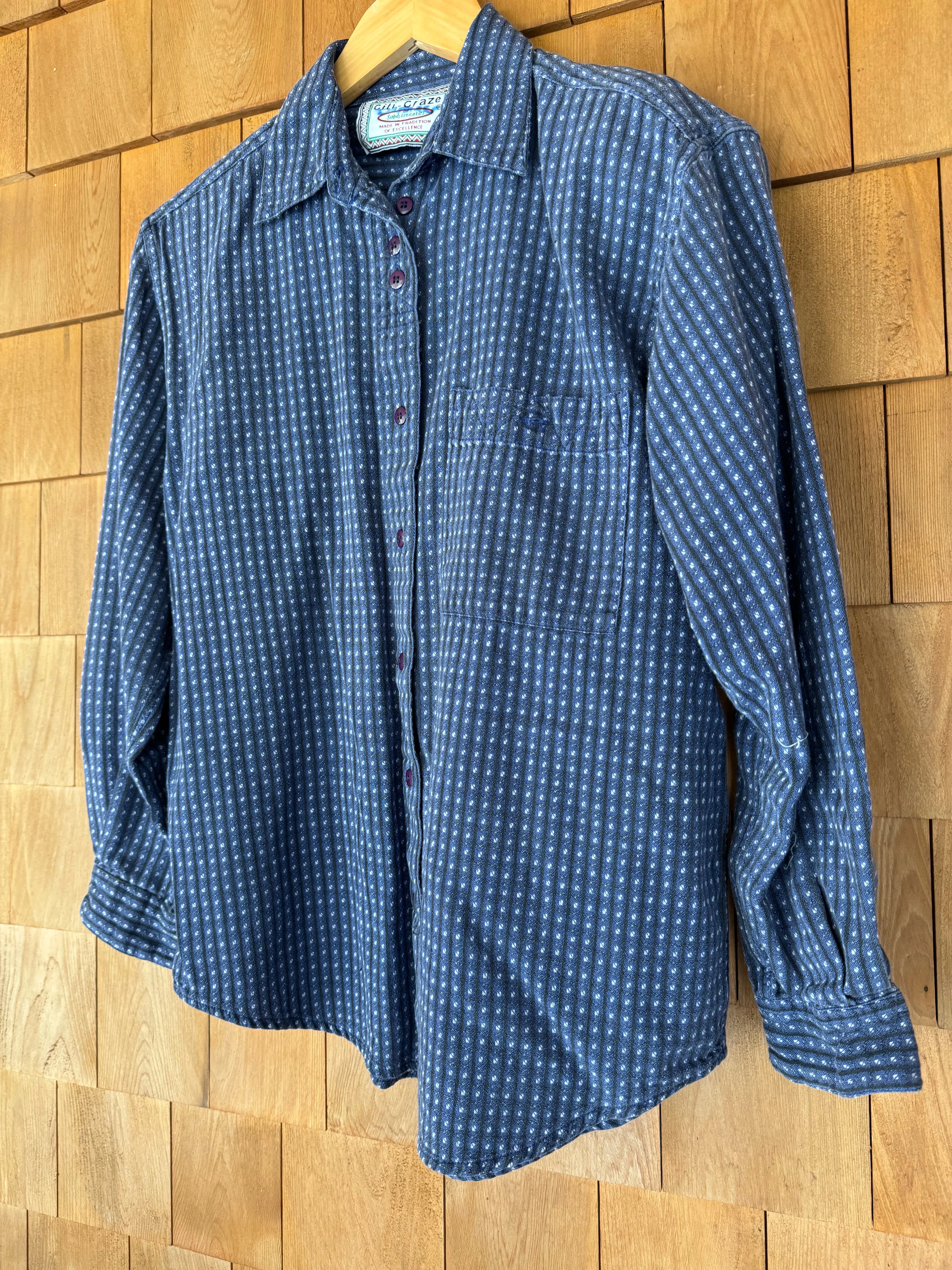 Vintage Super Soft Plaid Shirt - Blue   Black