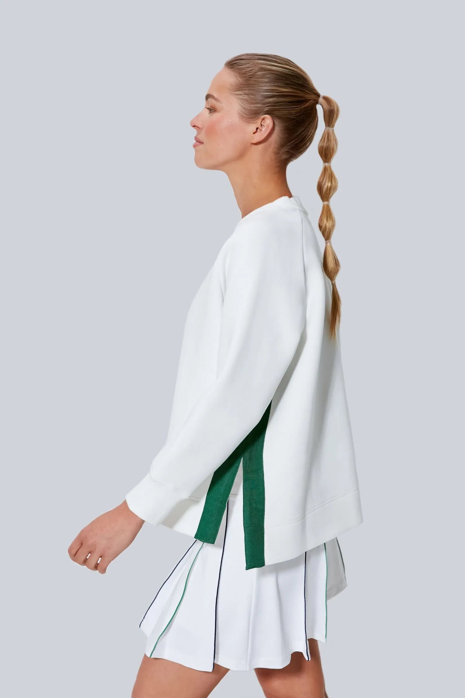 White and Green Stripe Maggie Pullover