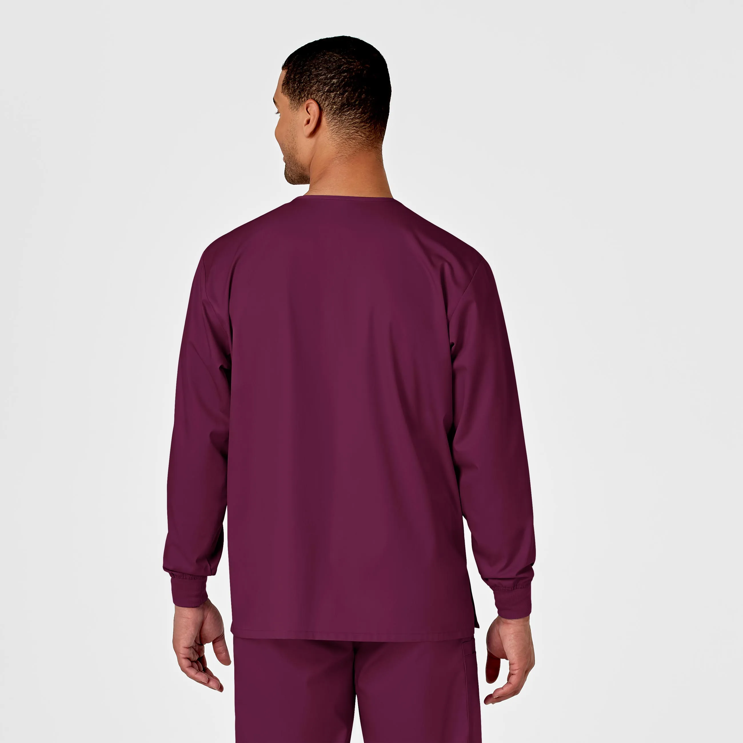 WonderWORK Unisex Snap Front Scrub Jacket - Wine