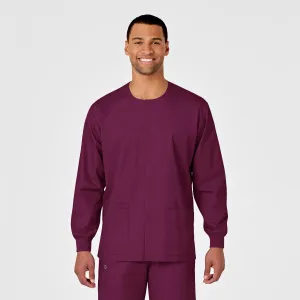 WonderWORK Unisex Snap Front Scrub Jacket - Wine