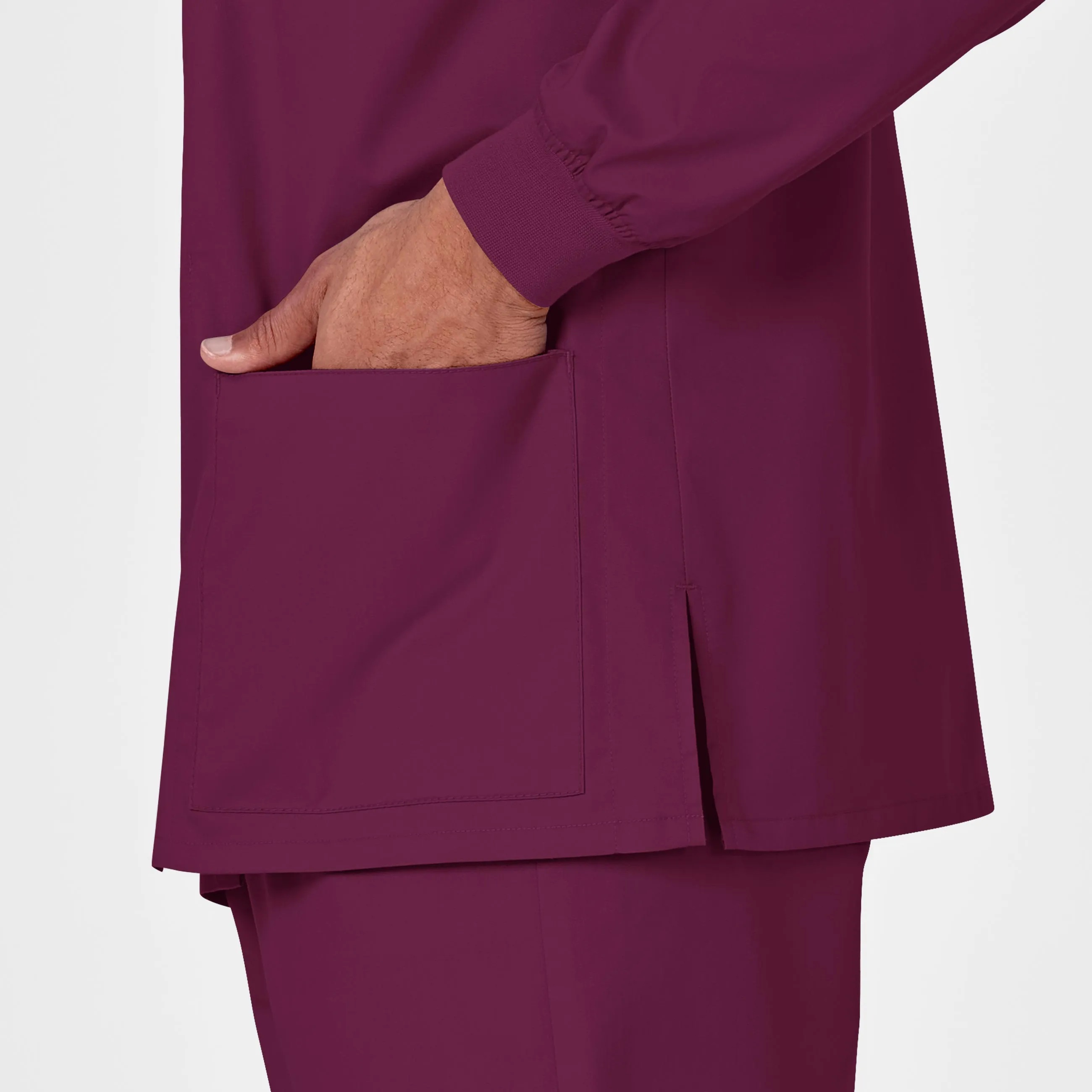 WonderWORK Unisex Snap Front Scrub Jacket - Wine