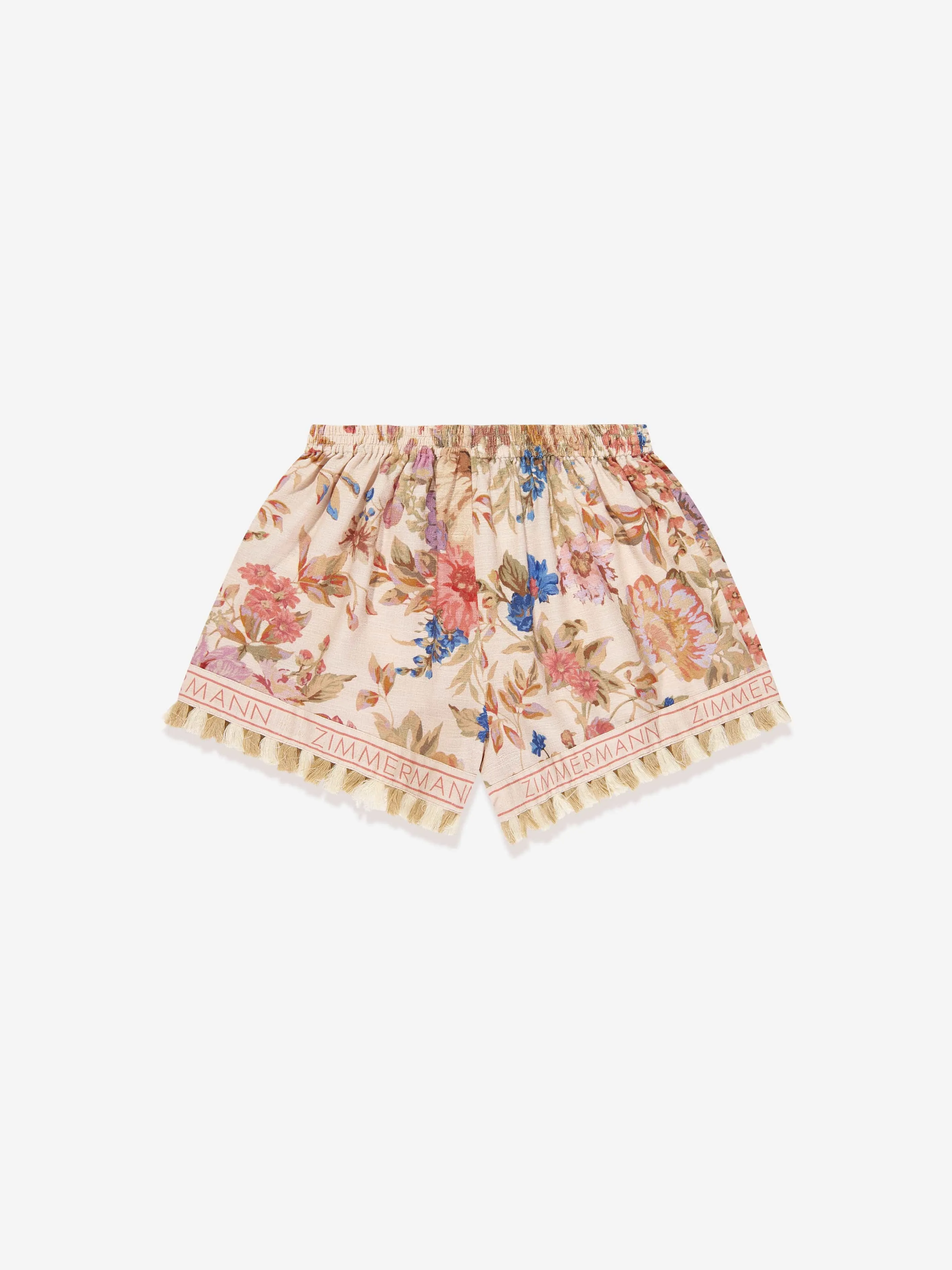 Zimmermann Girls August Elastic Shorts in Multicolour